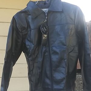 Leather Jacket Black Armani Collezioni